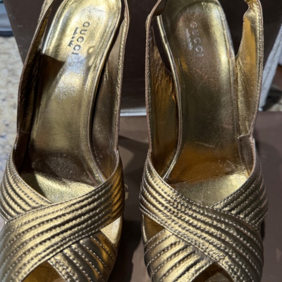 Authentic Gucci Gold Platform High Heels Like New - Picture 3 of 6